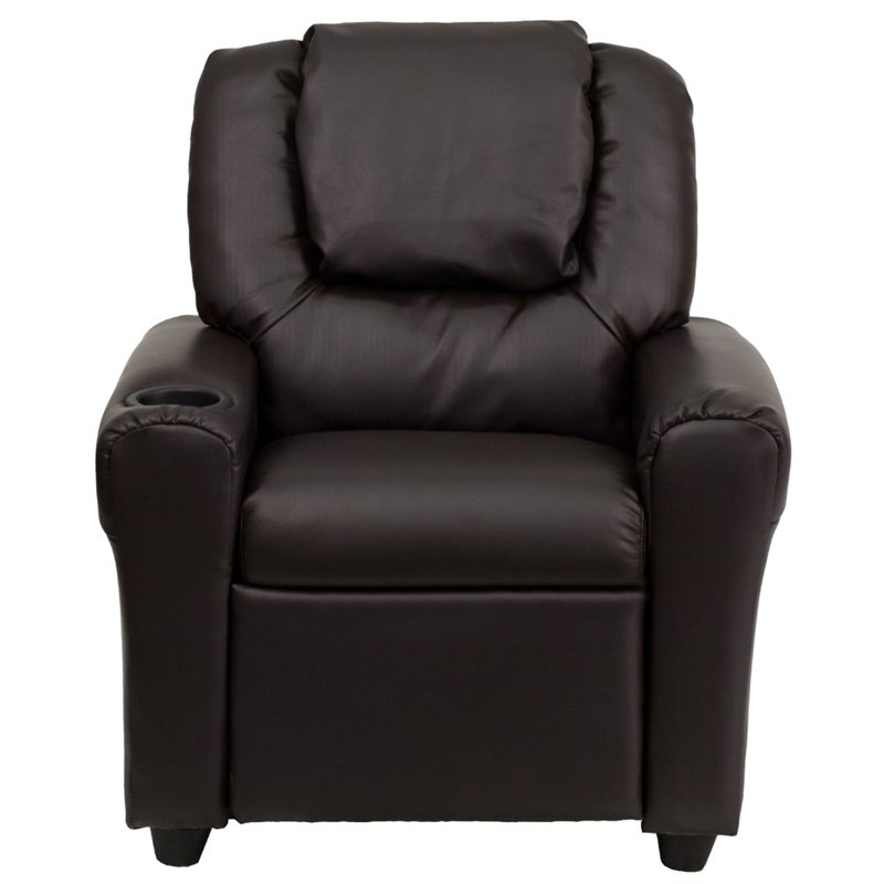 Flash Furniture Leather Kids Recliner, Kids Brown Leather Chair
