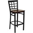 Flash Furniture Hercules Series Black Back Metal Bar Stool in Mahogany
