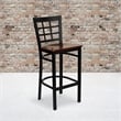 Flash Furniture Hercules Series Black Back Metal Bar Stool in Mahogany