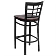 Flash Furniture Hercules Series Black Back Metal Bar Stool in Mahogany