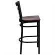 Flash Furniture Hercules Series Black Back Metal Bar Stool in Mahogany