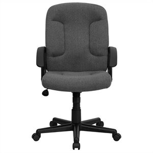 Flash Furniture Mid Back Office Chair with Nylon Arms in Gray