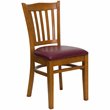 Flash Furniture Hercules Dining Chair in Cherry with Burgundy Seat