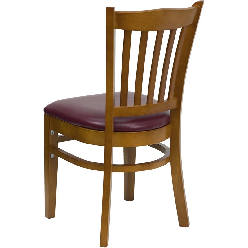 Flash Furniture Hercules Dining Chair in Cherry with Burgundy Seat