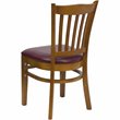 Flash Furniture Hercules Dining Chair in Cherry with Burgundy Seat