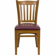 Flash Furniture Hercules Dining Chair in Cherry with Burgundy Seat
