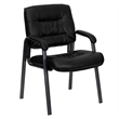 Flash Furniture Executive Side Guest Chair in Black with Titanium Frame