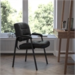 Flash Furniture Executive Side Guest Chair in Black with Titanium Frame