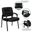 Flash Furniture Executive Side Guest Chair in Black with Titanium Frame