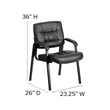 Flash Furniture Executive Side Guest Chair in Black with Titanium Frame