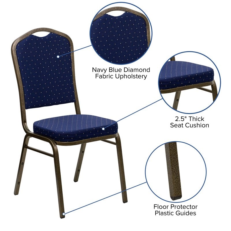 Flash Furniture Hercules Banquet Stacking Chair in Navy Blue