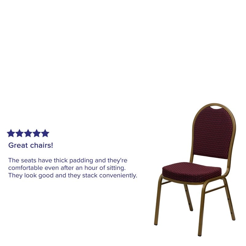 Flash Furniture Hercules Dome Back Banquet Stacking Chair in Burgundy