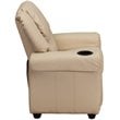 Flash Furniture Vinyl Recliner with Cup Holder and Headrest in Beige
