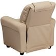 Flash Furniture Vinyl Recliner with Cup Holder and Headrest in Beige