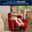 Flash Furniture Microfiber Upholstered Kids Recliner with Cup Holder in Red