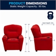 Flash Furniture Microfiber Upholstered Kids Recliner with Cup Holder in Red
