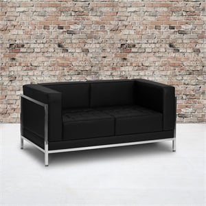 Flash Furniture Hercules Imagination Series Love Seat in Black