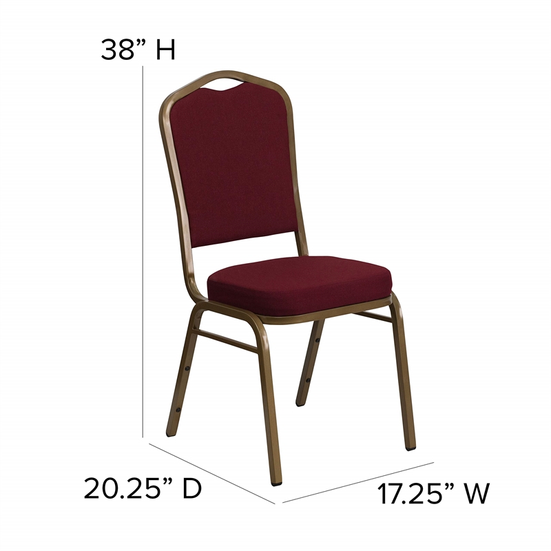 Flash Furniture Hercules Banquet Stacking Chair in Gold and Burgundy