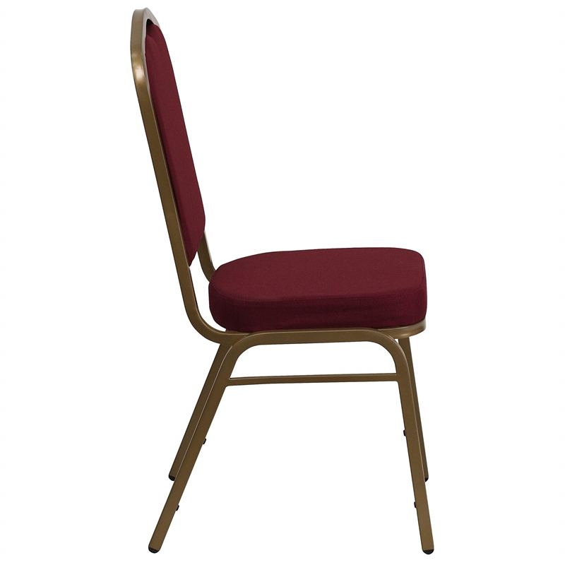 Flash Furniture Hercules Banquet Stacking Chair in Gold and Burgundy