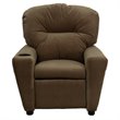 Flash Furniture Microfiber Upholstered Kids Recliner with Cup Holder in Brown