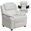 Flash Furniture Storage Arms Vinyl Upholstered Kids Recliner in White