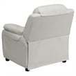 Flash Furniture Storage Arms Vinyl Upholstered Kids Recliner in White