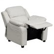 Flash Furniture Storage Arms Vinyl Upholstered Kids Recliner in White