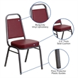 Flash Furniture Hercules Banquet Stacking Chair in Silver and Burgundy