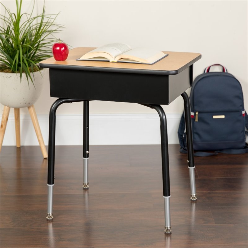 Flash Furniture Classroom Desk with Open Front Book Box in ...