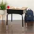 Flash Furniture Classroom Desk with Open Front Book Box in Natural and Black
