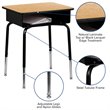 Flash Furniture Classroom Desk with Open Front Book Box in Natural and Black