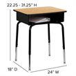 Flash Furniture Classroom Desk with Open Front Book Box in Natural and Black