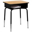 Flash Furniture Classroom Desk with Open Front Book Box in Natural and Black