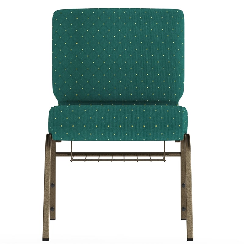 Flash Furniture Hercules Church Stacking Guest Chair in Hunter Green