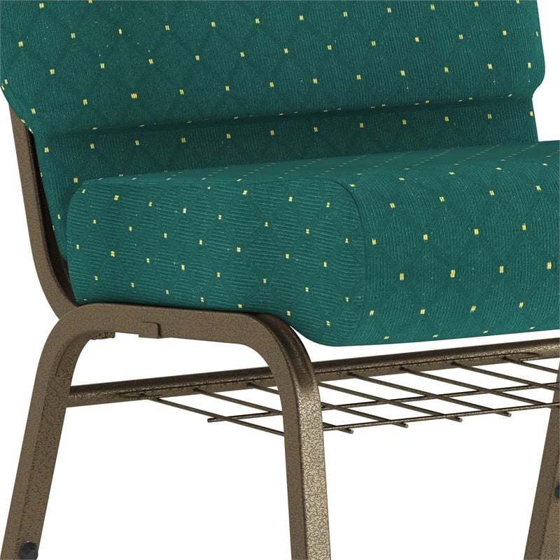 Flash Furniture Hercules Church Stacking Guest Chair in Hunter Green