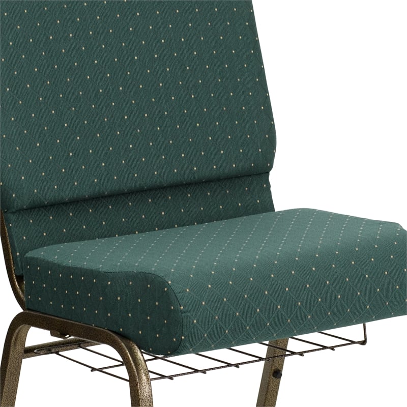 Flash Furniture Hercules Church Stacking Guest Chair in Hunter Green