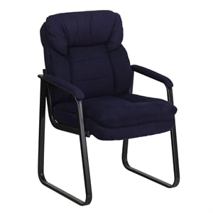 Flash Furniture Executive Side Guest Chair with Sled Base in Navy