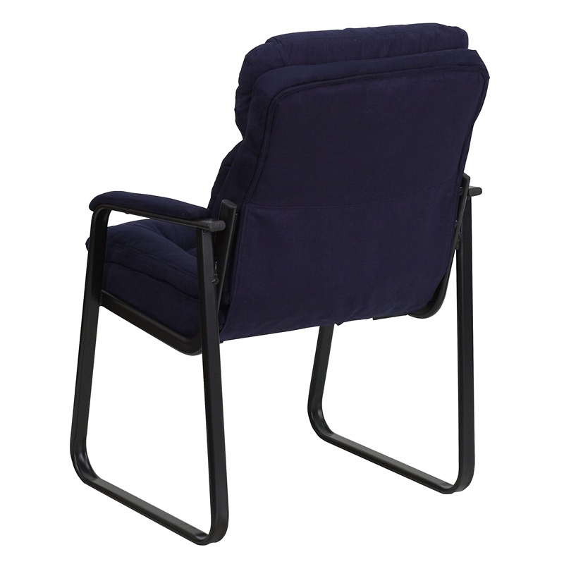 Flash Furniture Executive Side Guest Chair with Sled Base in Navy