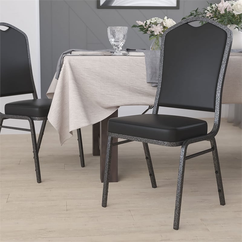 Flash Furniture Hercules Banquet Stacking Chair in Black