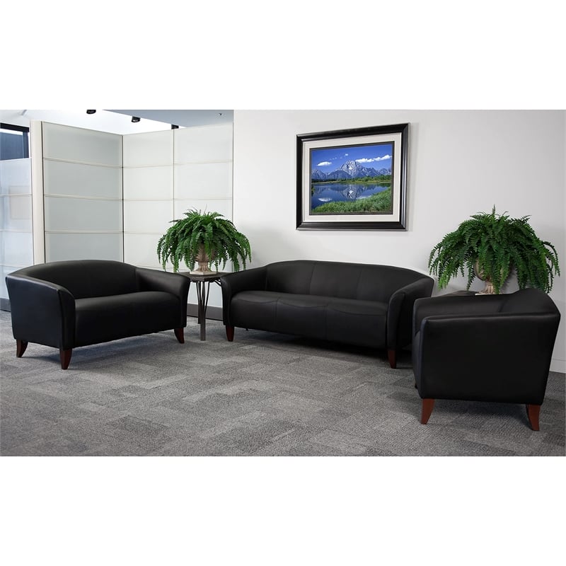 Flash Furniture Hercules Imperial Leather Chair in Black and Cherry