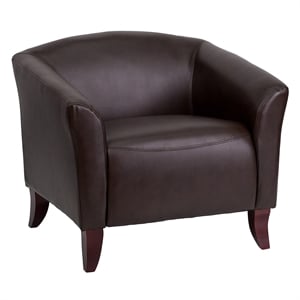 Flash Furniture Hercules Imperial Leather Chair in Brown and Cherry