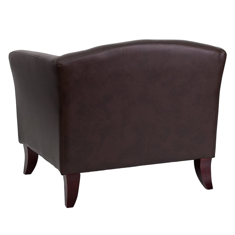 Flash Furniture Hercules Imperial Leather Chair in Brown and Cherry