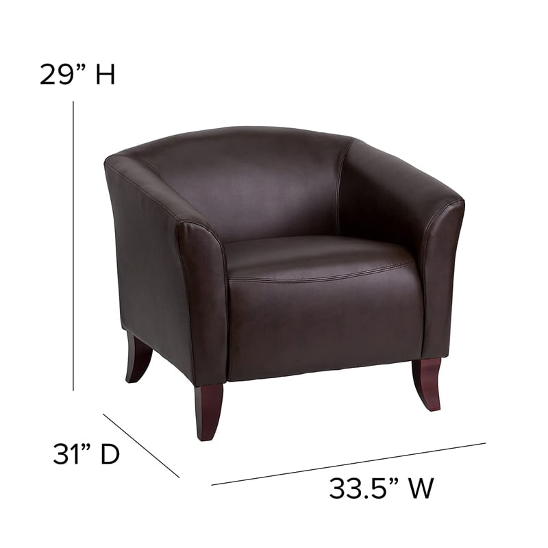 Flash Furniture Hercules Imperial Leather Chair in Brown and Cherry