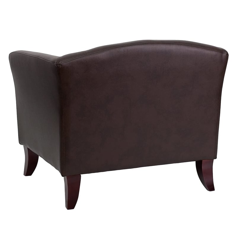 Flash Furniture Hercules Imperial Leather Chair in Brown and Cherry