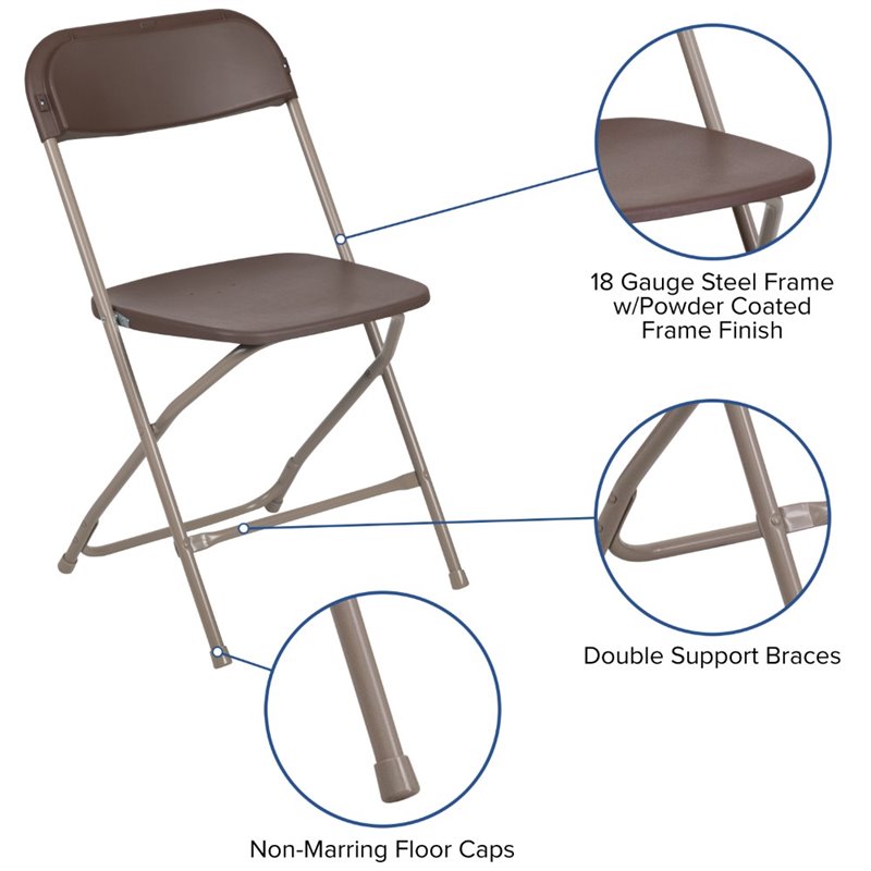 Flash Furniture Hercules Plastic Folding Chair In Brown Le L 3 Brown Gg