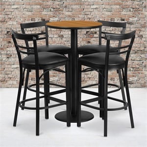 Flash Furniture Jamie 24&quot Round Laminate Table & 4 Metal Barstools