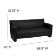 Flash Furniture Hercules Majesty Leather Sofa in Black