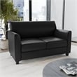 Flash Furniture Hercules Diplomat Leather Loveseat in Black