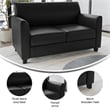 Flash Furniture Hercules Diplomat Leather Loveseat in Black