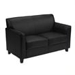 Flash Furniture Hercules Diplomat Leather Loveseat in Black